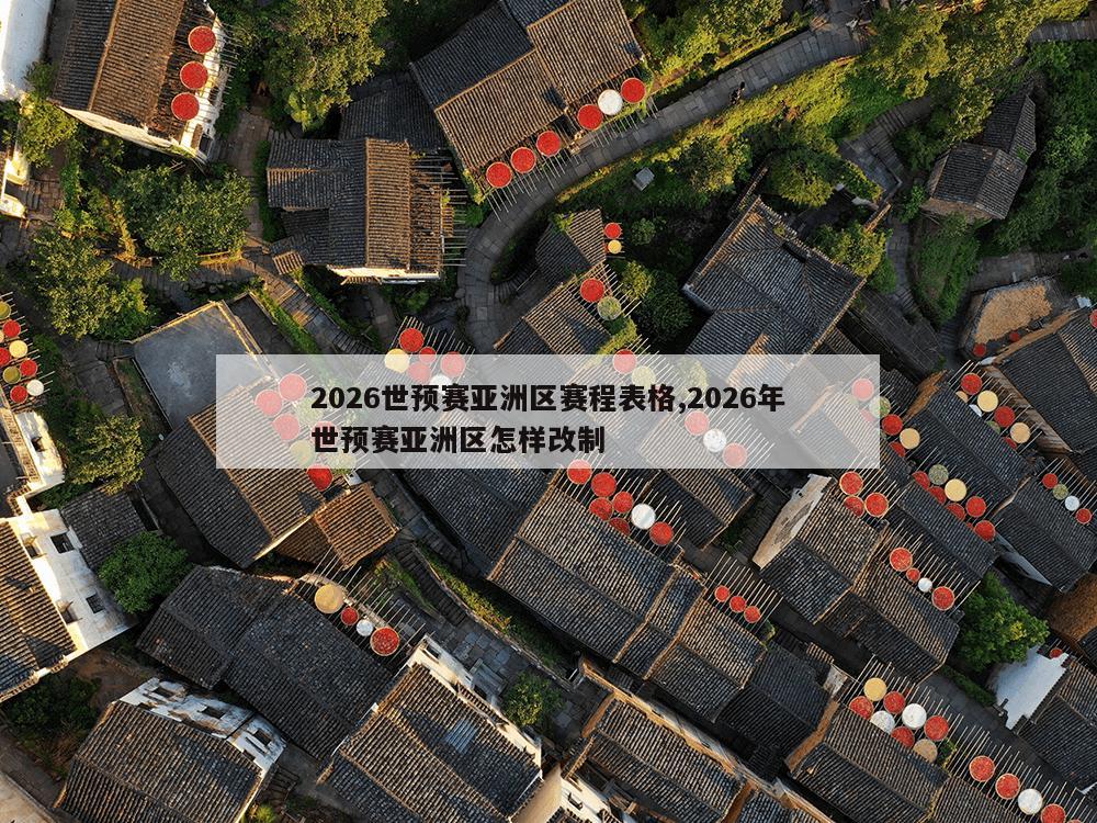 2026世预赛亚洲区赛程表格,2026年世预赛亚洲区怎样改制